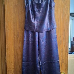 Victoria's Secret Blue Satin Pajama Set